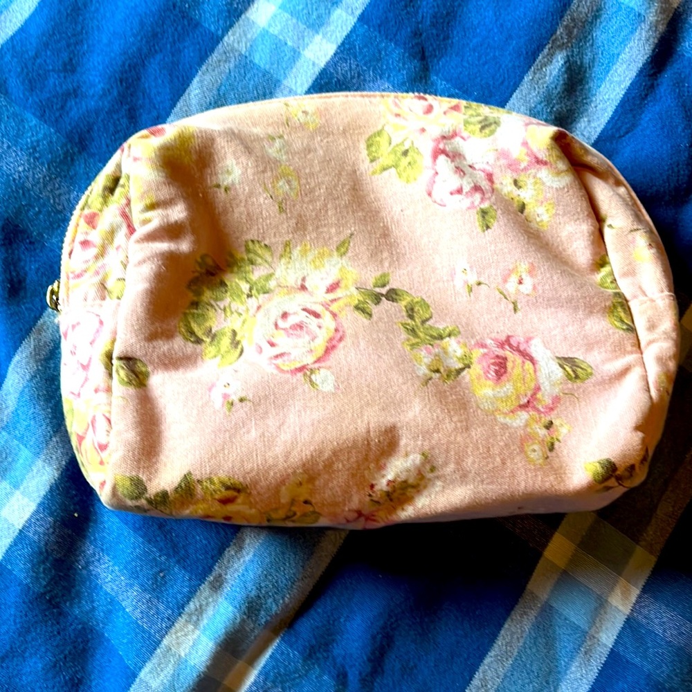 Floral makeup bag